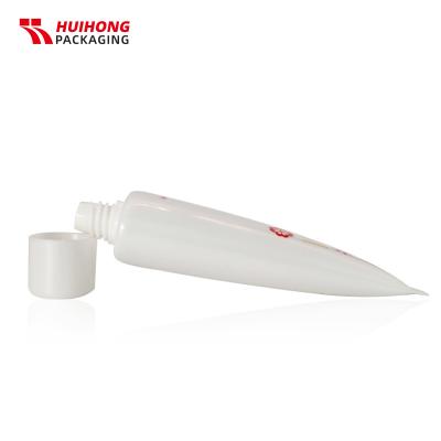 ท่อเครื่องสำอางสีขาวสีขาว 100ml พร้อมฝาสกรูวงรีด้านบน
