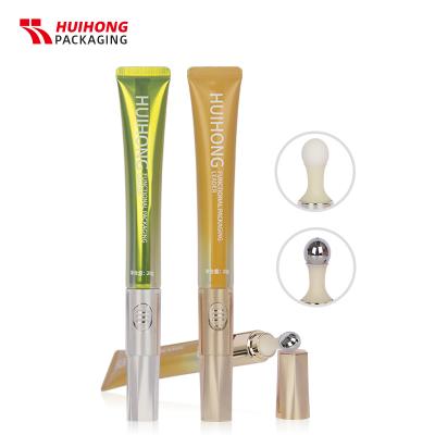 ซอฟท์บีบอลูมิเนียมเครื่องสำอางนวดสั่นสะเทือน applicator ครีมบำรุงรอบดวงตาหลอดลามิเนต
