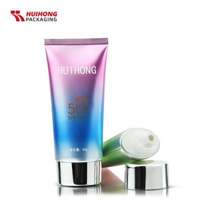 80ml ไล่ระดับสีอ่อนอลูมิเนียมบรรจุภัณฑ์เครื่องสำอางเคลือบครีมกันแดด tube
