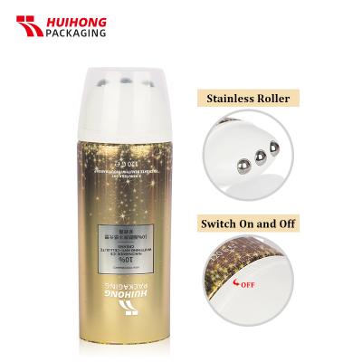D50 120ml highgloss gold บรรจุภัณฑ์อลูมิเนียมเครื่องสำอางสามลูกนวดตัวครีม tube
