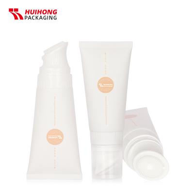 หลอดนวดหน้านุ่มสีขาว TPE แปรงหลอดหน้าสำหรับน้ำยาทำความสะอาดผิวหน้า
